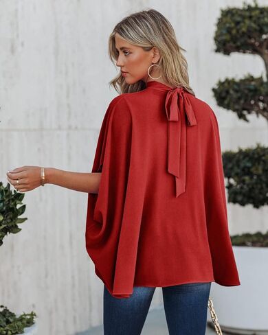 بلوزات حريرية من الساتان Chigant للنساء قمصان دولمان ذات رقبة وهمية وأكمام قصيرة ذات ثنيات كبيرة الحجم سترة صيفية عالية ومنخفضة in Kuwait