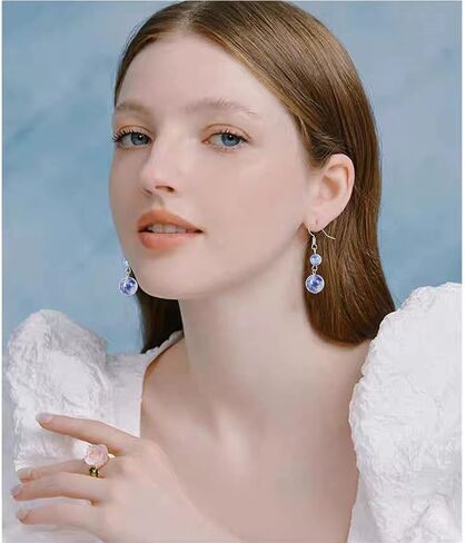 موزاكا 10 ازواج من الاقراط من الحجر الطبيعي للنساء، مجموعة اقراط متدلية من الكريستال العلاجي، اقراط متدلية من الاحجار الكريمة، مجوهرات هدية للنساء in Kuwait