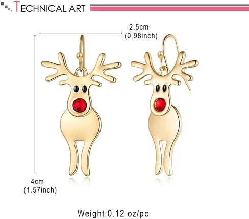 LILIE&WHITE Christmas Earrings For Women Christmas Tree Dangle Earrings With Colorful Rhinestone Glitter Bow Knot Colorful Light Bulb Jingle Bell Stud Earring Holiday Earrings Xmas Gif in Kuwait