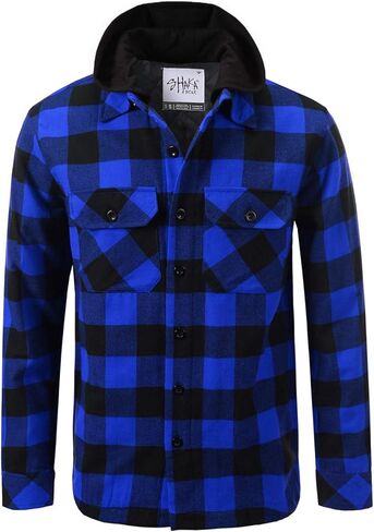 Shaka Wear Men's Plaid Shirts – Flannel Long Sleeve Casual Button Up Fleece Soft Quilted Lined Jacket Regular and Big Size in Kuwait
