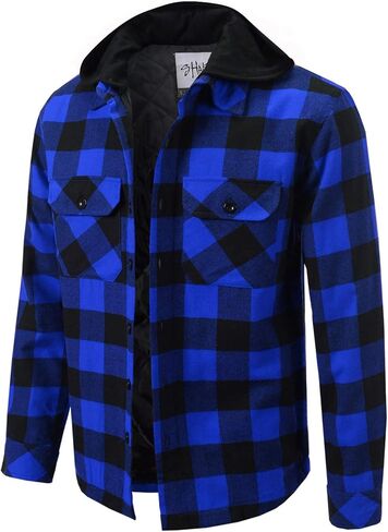 Shaka Wear Men's Plaid Shirts – Flannel Long Sleeve Casual Button Up Fleece Soft Quilted Lined Jacket Regular and Big Size in Kuwait
