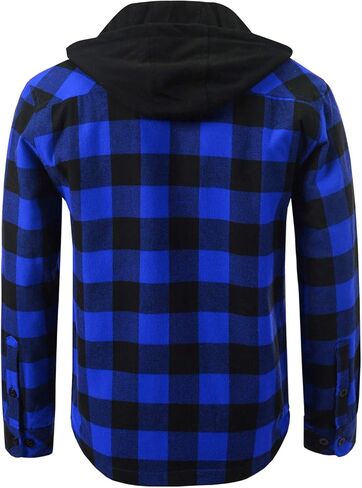 Shaka Wear Men's Plaid Shirts – Flannel Long Sleeve Casual Button Up Fleece Soft Quilted Lined Jacket Regular and Big Size in Kuwait