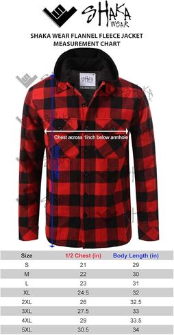 Shaka Wear Men's Plaid Shirts – Flannel Long Sleeve Casual Button Up Fleece Soft Quilted Lined Jacket Regular and Big Size in Kuwait
