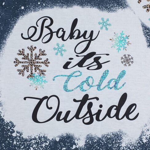 Plus Size Baby It's Cold Outside Christmas T Shirt Women's Plaid Splicing Long Raglan Tops Blouses in Kuwait