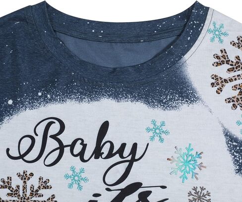 Plus Size Baby It's Cold Outside Christmas T Shirt Women's Plaid Splicing Long Raglan Tops Blouses in Kuwait