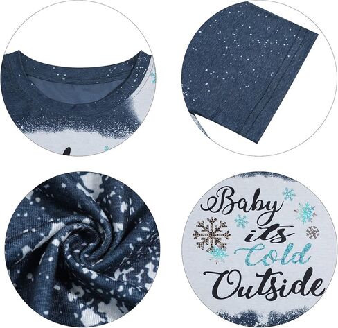 Plus Size Baby It's Cold Outside Christmas T Shirt Women's Plaid Splicing Long Raglan Tops Blouses in Kuwait