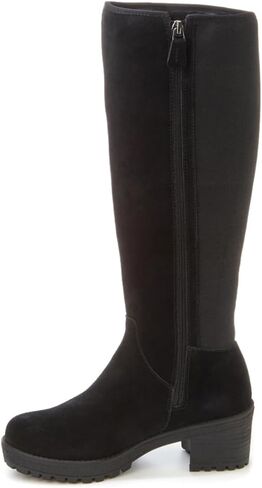 Jambu Womens Doyle Waterproof Pull On Casual Boots Knee High Mid Heel 2-3" - Black in Kuwait