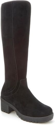 Jambu Womens Doyle Waterproof Pull On Casual Boots Knee High Mid Heel 2-3" - Black in Kuwait