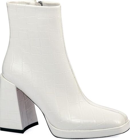 ANN CREEK Women's Ankle Boots Chunky Heel Booties Side Zipper Square Toe High Heel Casual Boots in Kuwait