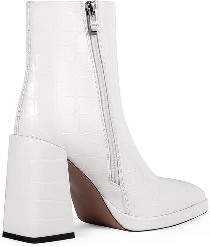 ANN CREEK Women's Ankle Boots Chunky Heel Booties Side Zipper Square Toe High Heel Casual Boots in Kuwait