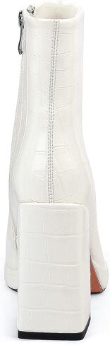 ANN CREEK Women's Ankle Boots Chunky Heel Booties Side Zipper Square Toe High Heel Casual Boots in Kuwait