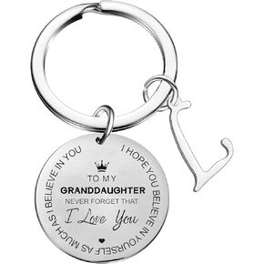To My Granddaughter Gift Granddaughter Keychain Initial Keychain Granddaughter Gifts For Birthday Gradudation Christmas in Saudi Arabia