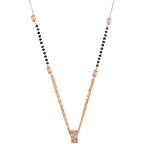 Shoshaa Gold-plated Black Beaded White Cz-studded Mangalsutra in Saudi Arabia