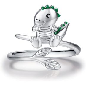 Dinosaur Rings for Women 925 Sterling Silver Dinosaur Jewelry Adjustable Rose Gold Open Rings Cute Animal Dinosaur Gifts in Saudi Arabia