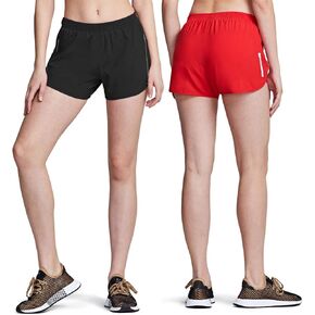 ATHLIO 2 Pack Women's Running Shorts with Pockets, Dry Fit Exercise Workout Shorts, Jogging Sports Athletic Shorts Mesh Liner in Kuwait