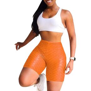 ALLUMK Womens Yoga Pants Stretchy Ruched Butt Lifting Workout Running Shorts Tummy Control in Kuwait
