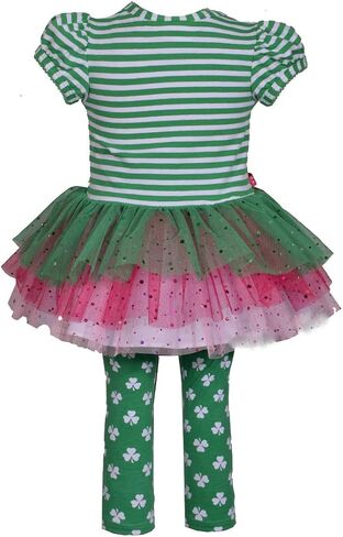 Bonnie Jean Girl's St Patrick's Day Shamrock Leggings Set for Baby Toddler and Little Girls in Kuwait