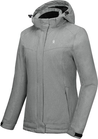 Little Donkey Andy Women's Waterproof Hiking Skiing Jacket with Removable Hood, Fleece Lined Winter Warm Rain Coat in Kuwait