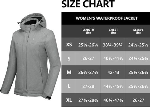 Little Donkey Andy Women's Waterproof Hiking Skiing Jacket with Removable Hood, Fleece Lined Winter Warm Rain Coat in Kuwait
