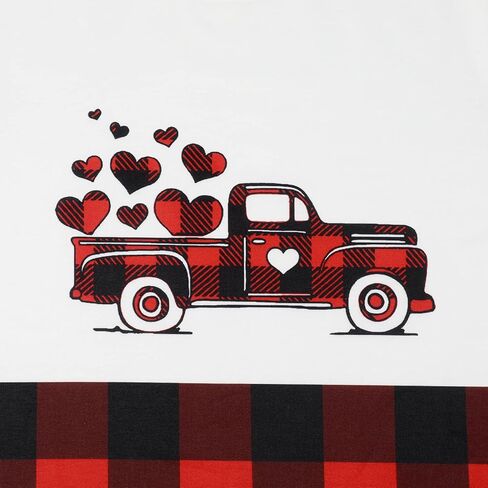 MOUSYA Valentine's Day Dress Shirt Women Love Heart Graphic Tops Color Block Plus Size Sweatshirt with Pockets in Kuwait