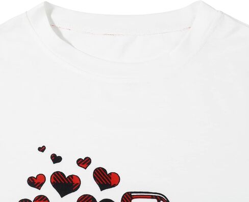 MOUSYA Valentine's Day Dress Shirt Women Love Heart Graphic Tops Color Block Plus Size Sweatshirt with Pockets in Kuwait