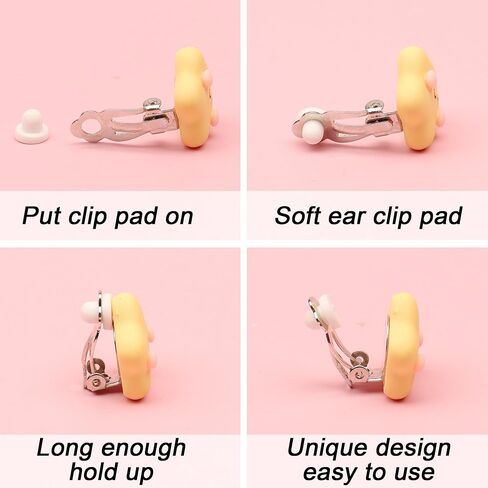 20 زوجًا من اقراط الاطفال بمشبك للبنات لا تسبب الحساسية، اقراط بمشبك لطيف بالوان قوس قزح وفراشة تودر للبنات الصغيرات in Kuwait