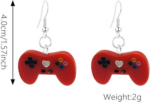 GBAHFY 6 أزواج من أدوات التحكم في ألعاب الفيديو سحر لعبة الفيديو الراتنج Gamer Earring Game Lover Jewelry هدية لعشاق اللعبة مجموعة مجوهرات متدلية على شكل خطاف in Kuwait