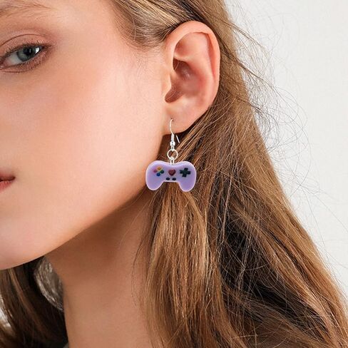 GBAHFY 6 أزواج من أدوات التحكم في ألعاب الفيديو سحر لعبة الفيديو الراتنج Gamer Earring Game Lover Jewelry هدية لعشاق اللعبة مجموعة مجوهرات متدلية على شكل خطاف in Kuwait