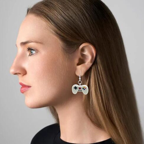 GBAHFY 6 أزواج من أدوات التحكم في ألعاب الفيديو سحر لعبة الفيديو الراتنج Gamer Earring Game Lover Jewelry هدية لعشاق اللعبة مجموعة مجوهرات متدلية على شكل خطاف in Kuwait