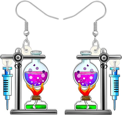 RAIDIN Acrylic Colorful Science Laboratory Microscope Teacher Dangle Earrings for Women Girls Biology Chemistry Teacher Appreciation Jewelry Gifts for Back to school in Kuwait
