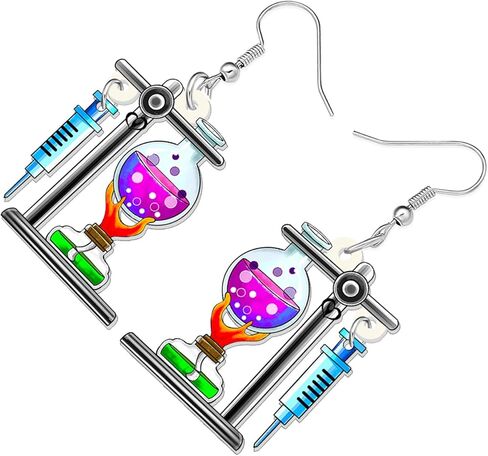 RAIDIN Acrylic Colorful Science Laboratory Microscope Teacher Dangle Earrings for Women Girls Biology Chemistry Teacher Appreciation Jewelry Gifts for Back to school in Kuwait
