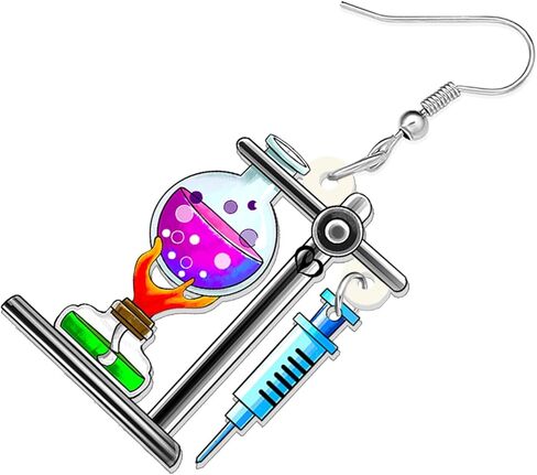 RAIDIN Acrylic Colorful Science Laboratory Microscope Teacher Dangle Earrings for Women Girls Biology Chemistry Teacher Appreciation Jewelry Gifts for Back to school in Kuwait