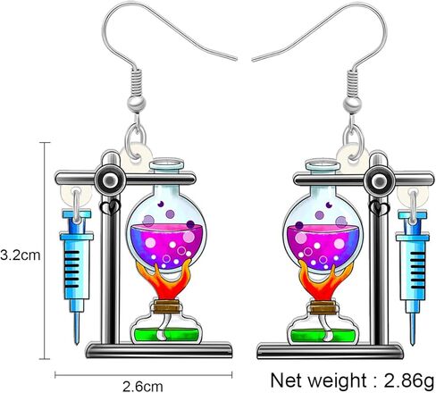RAIDIN Acrylic Colorful Science Laboratory Microscope Teacher Dangle Earrings for Women Girls Biology Chemistry Teacher Appreciation Jewelry Gifts for Back to school in Kuwait
