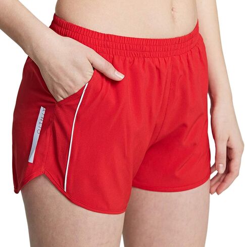 ATHLIO 2 Pack Women's Running Shorts with Pockets, Dry Fit Exercise Workout Shorts, Jogging Sports Athletic Shorts Mesh Liner in Kuwait