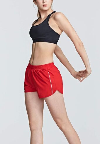 ATHLIO 2 Pack Women's Running Shorts with Pockets, Dry Fit Exercise Workout Shorts, Jogging Sports Athletic Shorts Mesh Liner in Kuwait