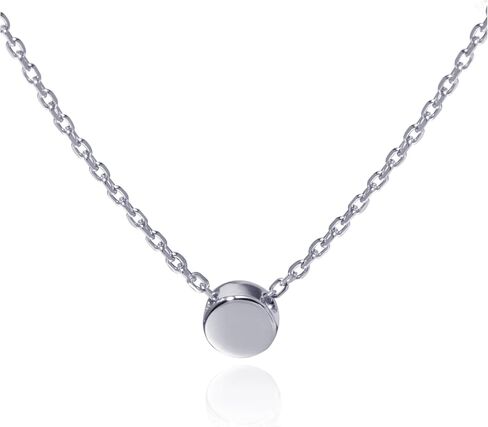 S.Leaf Sterling Silver Tiny Dot Necklace Round Circle Necklaces for Women Dainty Necklaces for Women Simple Necklaces for Women in Saudi Arabia