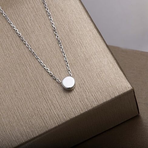S.Leaf Sterling Silver Tiny Dot Necklace Round Circle Necklaces for Women Dainty Necklaces for Women Simple Necklaces for Women in Saudi Arabia