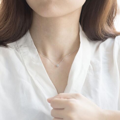 S.Leaf Sterling Silver Tiny Dot Necklace Round Circle Necklaces for Women Dainty Necklaces for Women Simple Necklaces for Women in Saudi Arabia