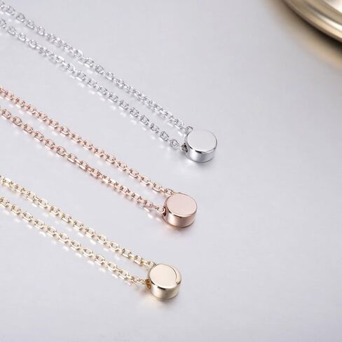 S.Leaf Sterling Silver Tiny Dot Necklace Round Circle Necklaces for Women Dainty Necklaces for Women Simple Necklaces for Women in Saudi Arabia