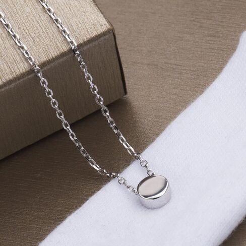 S.Leaf Sterling Silver Tiny Dot Necklace Round Circle Necklaces for Women Dainty Necklaces for Women Simple Necklaces for Women in Saudi Arabia