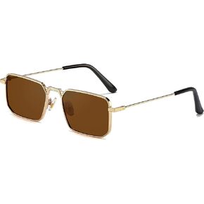 Fayoh Naomi Rectangular Sunglasses Classic Retro Metal Frame Small Size UV400 UV Protection For Men And Women