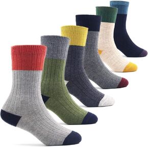 HowJoJo Boys Wool Socks Kids Winter Warm Socks Thermal Crew Socks 6 Pack
