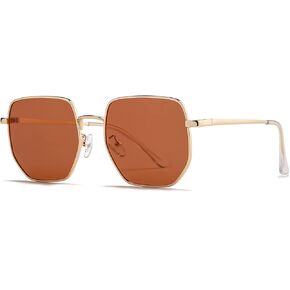 HJSTES Square Polarized Sunglasses Womens Men Trendy Hexagon Frame Sun Glasses UV400 Protection