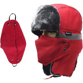 قبعات الصياد الشتوية Ushanka - رجال ونساء روسيون جندي الأذن اللوحات الصيد أقنعة الوجه التزلج الثلوج الطقس البارد in Kuwait