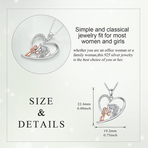 LUHE Animal Heart Necklace Sterling Silver Panda/Horse/Pig/Highland Cow/Axolotl/Fox/Elephant/Lion/Dragonfly/Flamingo/Koala Bear/Sloth/Frog Necklace Animal Jewelry Gifts for Women Girls in Kuwait