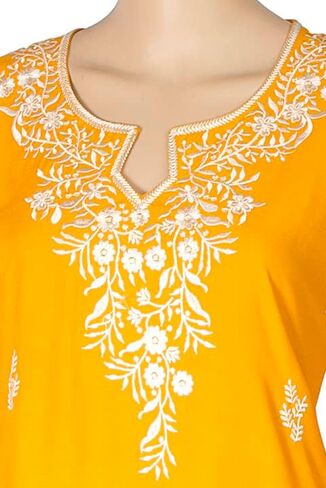 Chandrakala Women's Embroidered Indian Ethnic Tunic Top Kurti Kurta Pant Set (K215) in Saudi Arabia