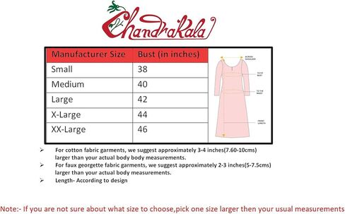 Chandrakala Women's Embroidered Indian Ethnic Tunic Top Kurti Kurta Pant Set (K215) in Saudi Arabia