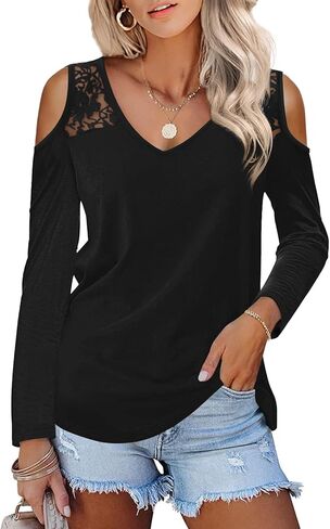 بلوزة تونيك نسائية برقبة على شكل حرف V وكتف مكشوف الكتفين من فميوا in Kuwait