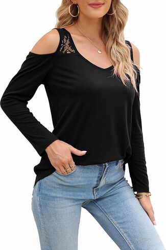 بلوزة تونيك نسائية برقبة على شكل حرف V وكتف مكشوف الكتفين من فميوا in Kuwait