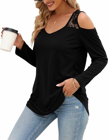 بلوزة تونيك نسائية برقبة على شكل حرف V وكتف مكشوف الكتفين من فميوا in Kuwait